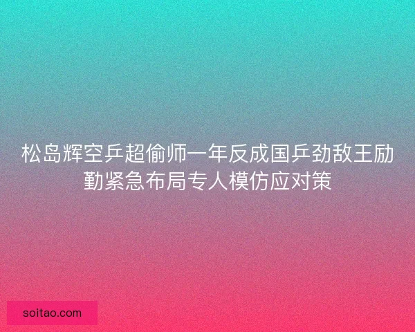 松岛辉空乒超偷师一年反成国乒劲敌王励勤紧急布局专人模仿应对策
