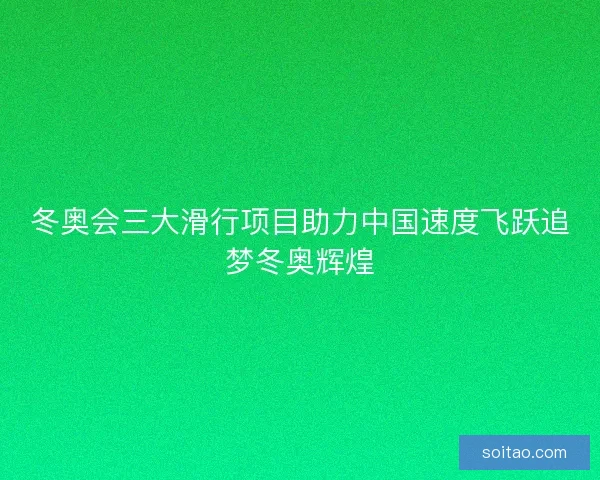冬奥会三大滑行项目助力中国速度飞跃追梦冬奥辉煌